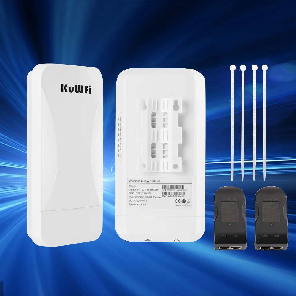 KuWfi Outdooor Wi-fi Bridge 300Mbps Long Range Extender Wireless AP Access Point Wi-fi Repeater Signal Amplifier Support 24V POE images - 6