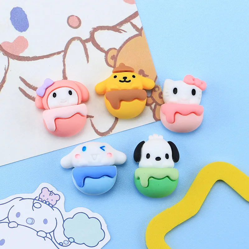 

10Pcs Kawaii Cinnamoroll Kuromi Diy Accessories Anime Sanrio My Melody Cute Cartoon Personality Phone Cases Patch Toy for Girls