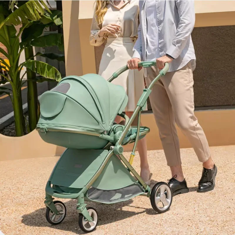 Portable Foldable Baby Stroller, High View Two-way Baby Stroller, Lightweight Travel Adjustable Backrest
