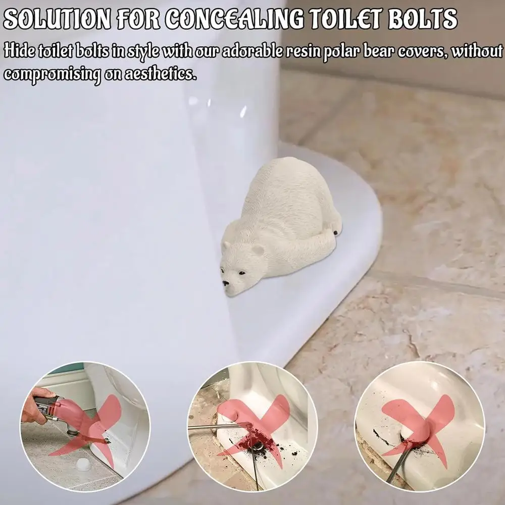 Description Picture 5 of itemDecorative Toilet Bolt Caps 2 Pcs Resin Toilet Lid & Tank Covers Durable Toilet Bolt Caps Toilet Bolt Covers For Bathroom