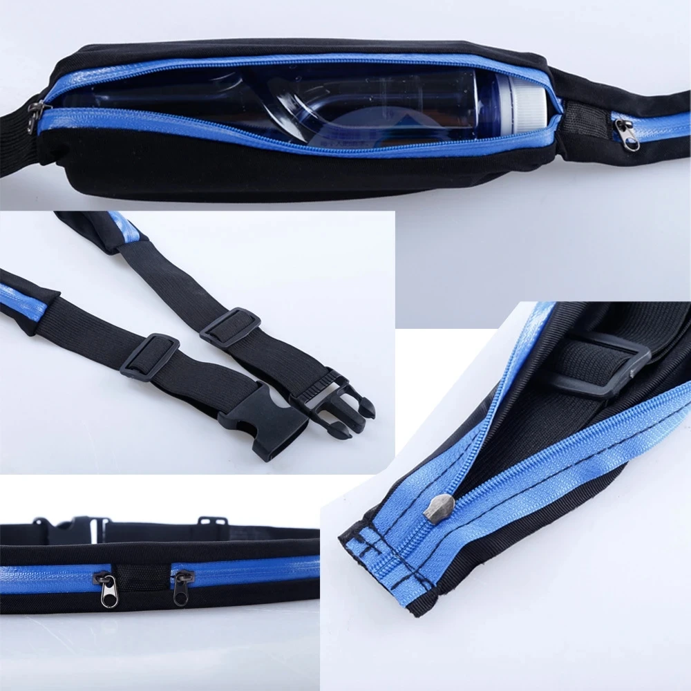 Waist Pack Double Pocket Waterproof Phone Belt Nylon Casual Small Bag Traveling Running Cycling Hiking Sport Traveling Shopping 3
