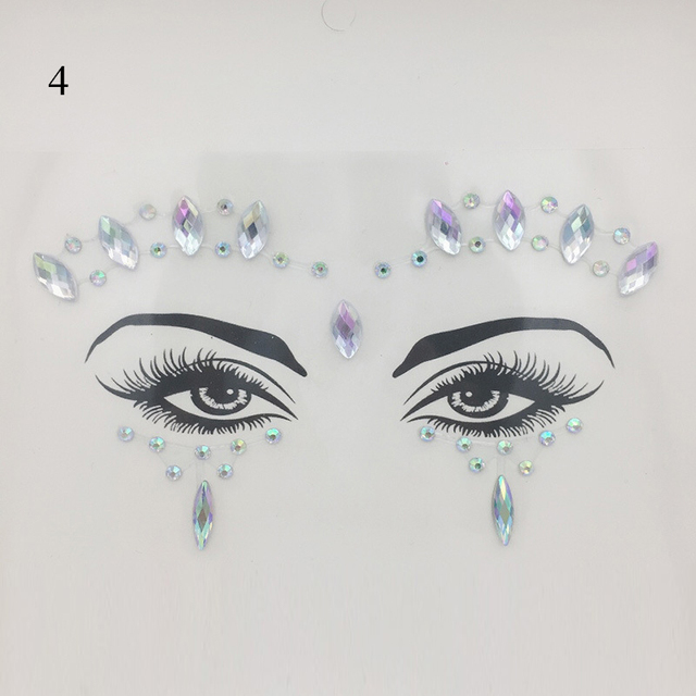 Crystal Tattoo Sticker Drill Stickers Eyes Sticker Party Face Stickers Face Decoration Diamond Masquerade Temporary Tattoo