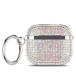 Sparkling Rhinestone Bling Hard Plastic Earphone Case with Hook - Elegant Gift - AirPods 4 (MULTICOLOR)