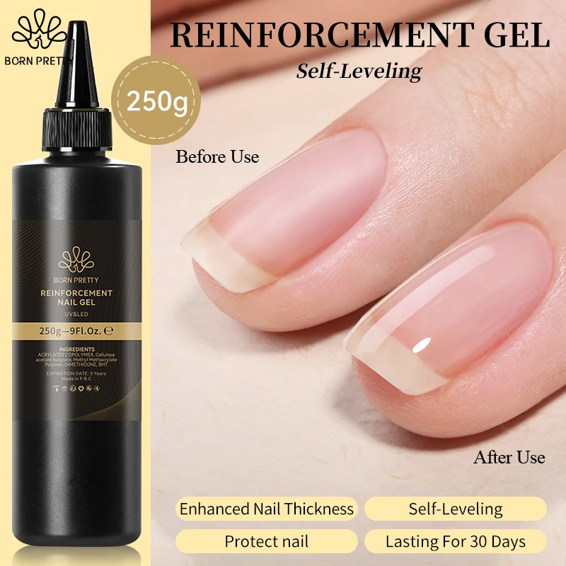 

BORN PRETTY 250g Reinforcement Gel Nail Polish Keep Nail C Arc Enhanced Nail Art Thickness Rubber Base Gel Super Bright Top Coat