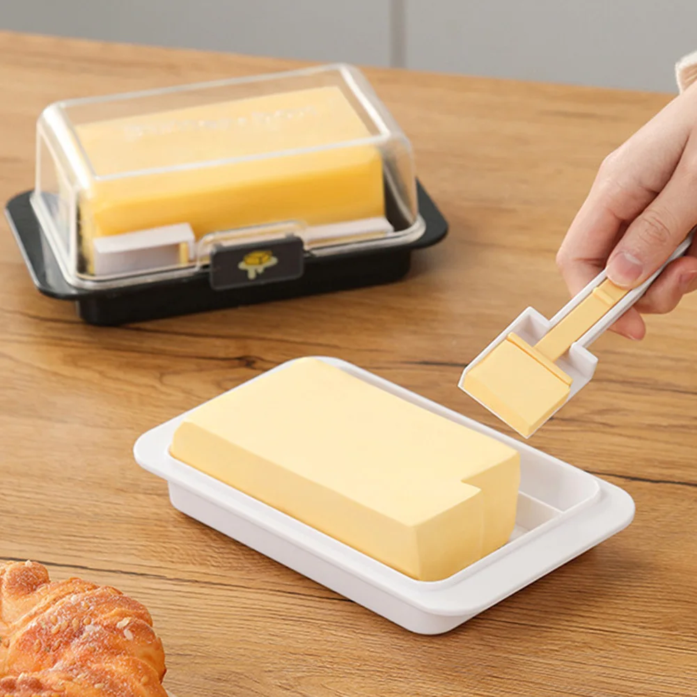 1PCS Butter Box Lid Rectangular Cheese Storage Box Multifunctional Plastic Butter Holder Tray for Refrigerator Door Shelf