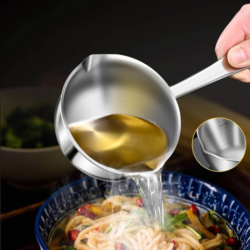 Mini Stainless Steel Cooking Saucepan, Long Handle, Handy Frying Pot, Durable Cooking Pot, Kitchen Milk Durable