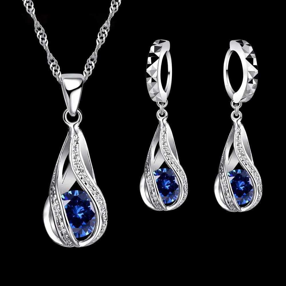 طقم إكسسوار وردي بتصميم قطرة