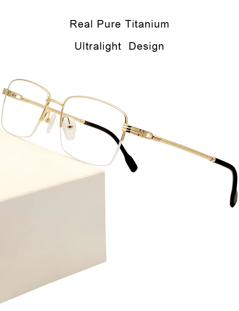 Krasivyy Unisex Semi Rim Square Titanium Eyeglasses 2