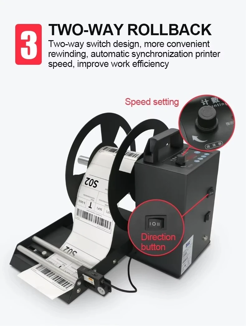 Label Rewinder with Counter Automatic Label Counter Rewind Unwind Winding Label
