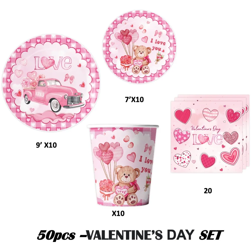 

Одноразовое украшение для Дня Святого Валентина, чашка-салфетка для ужина, дня рождения, школы, колледжа, детского праздника, свадьбы, годовщины