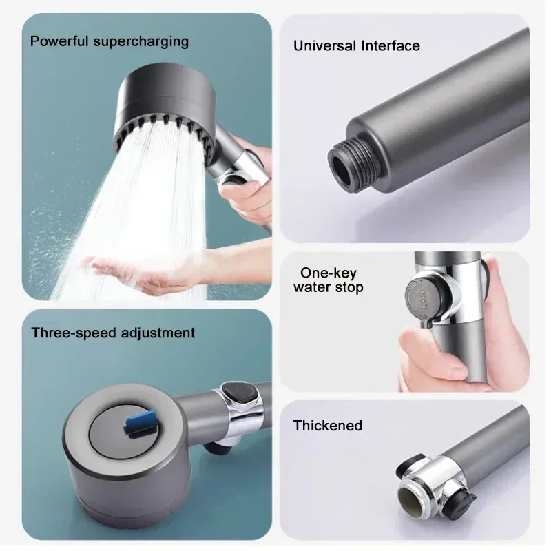 Shower Head Xiaomi Mijia 4 Modes Shower Head High Pressure Showerhead One-Key Stop Water Massage Shower Head with Filter Element Bathroom