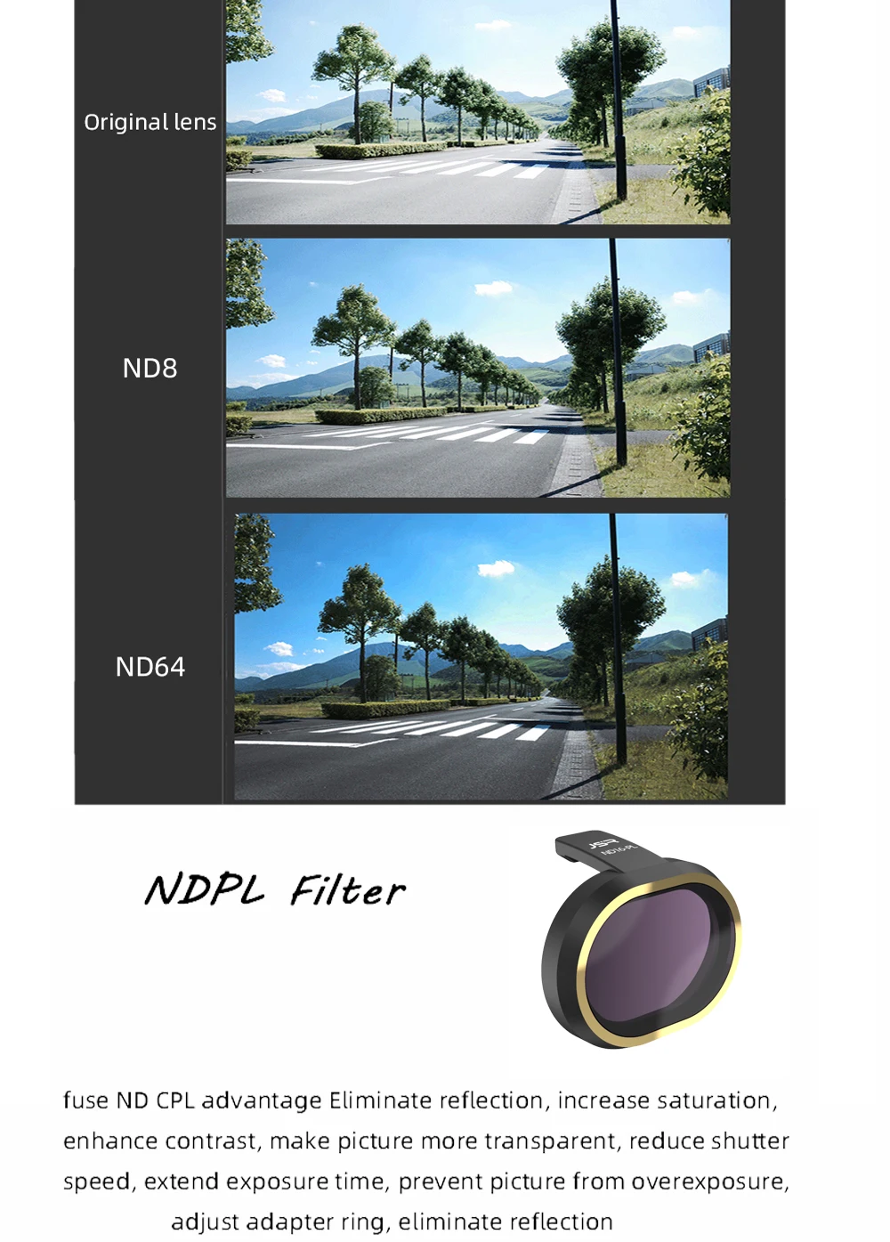 Description Picture 6 of itemFIMI X8 Mini Drone Filter UV/CPL/NDPL 8/16/32/64 Star Night Camera Lens Filters Set for FIMI X8 MINI RC Quadcopter Accessory
