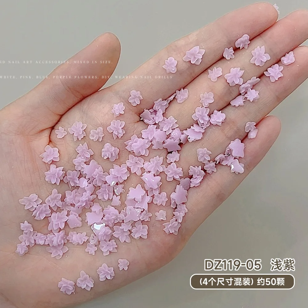 새로운 50개 혼합 사이즈 미니 3D 레진 소프트 조각 화이트 연꽃 네일 아트 장식 참 우아한 겨울 크리스마스 요정