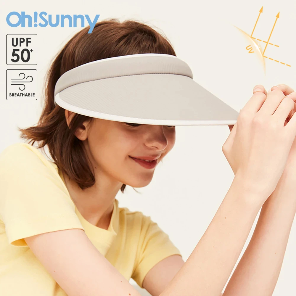 OhSunny Sun Protection Hat Women Adjustable Empty Top Sunhats UPF1000+  Bucket Cap for Outdoor Golf Traveling Beach Summer Visors