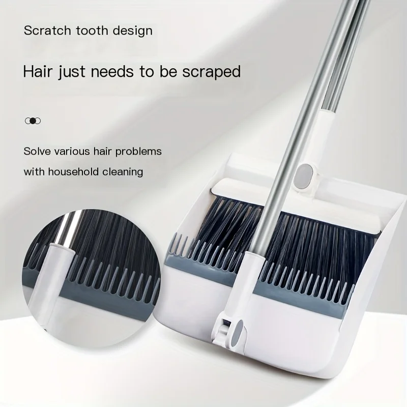 2pcs Set of Brand New 3-in-1 Rotatable and Foldable Magnetic Suction Broom Dustpan Sweeping Set