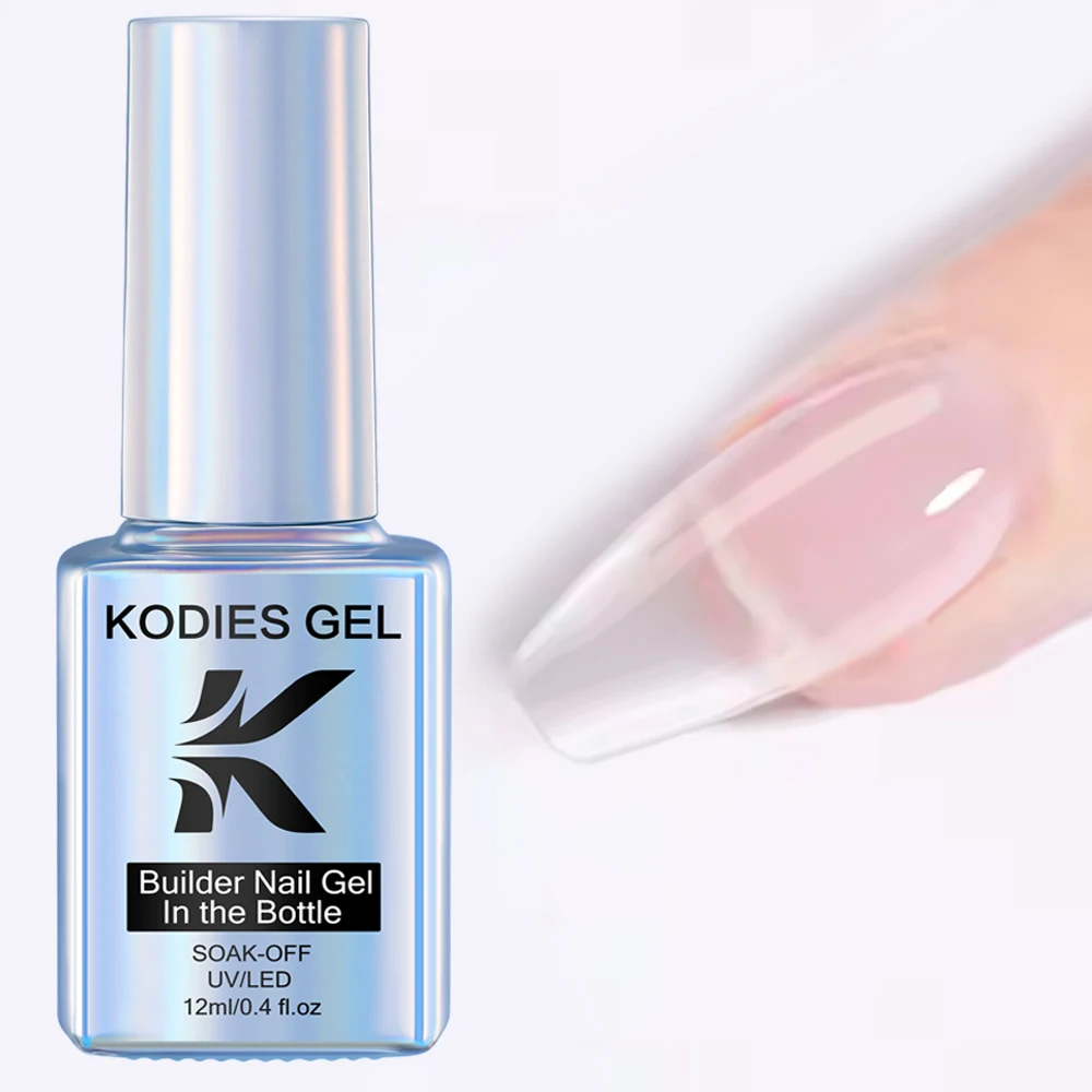 KODIES GEL Clear Builder Nail Gel Polish In A Bottle Semi Permanent UV Manicure Biabs Milky White Hard Gel Varnish for Extension 4