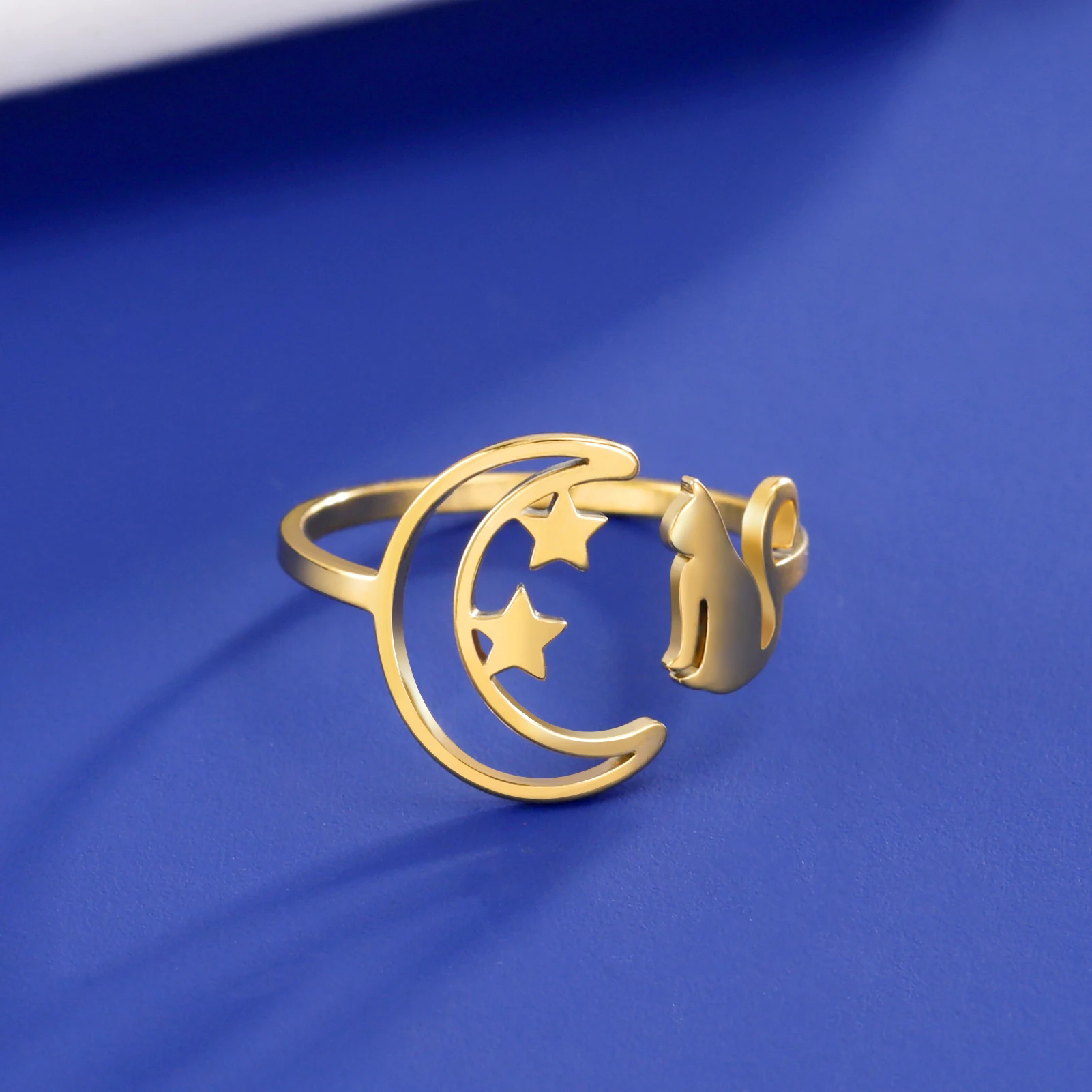Stainless Steel Open Rings Women's Adjustable Finger Ring Fashion - PeticaDeals