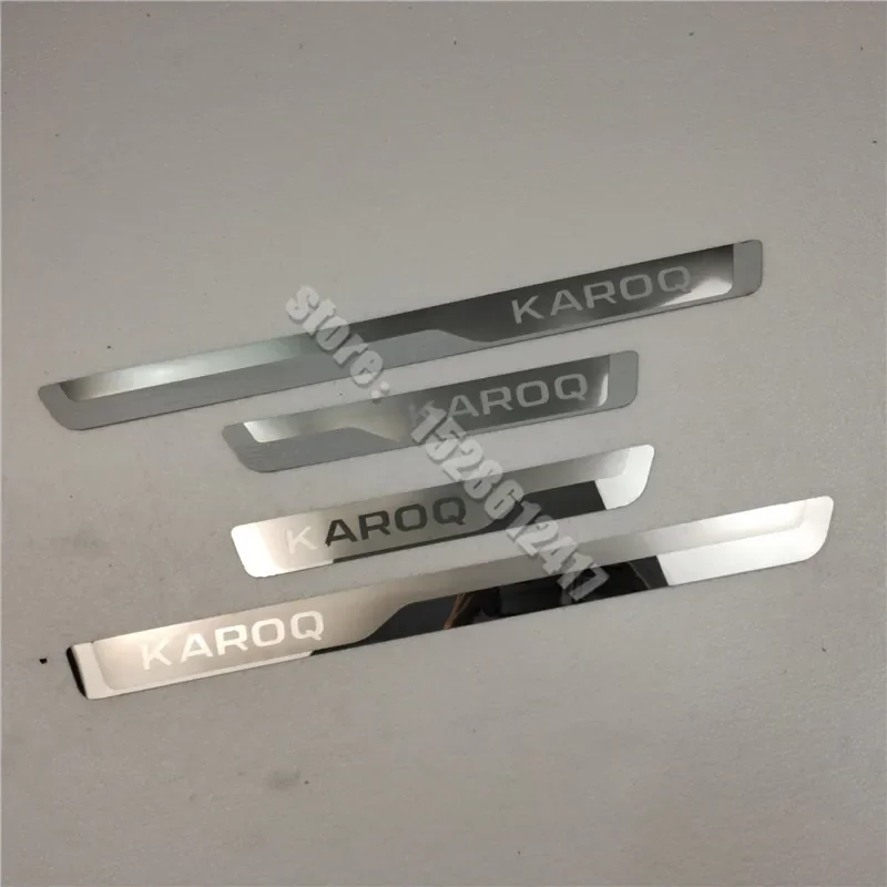 

for Skoda KAROQ 2017 2018 2019 2020-2023 Car Door Sill Scuff Plate Trim Stainless Entry Guards Pedal Protect Accessories