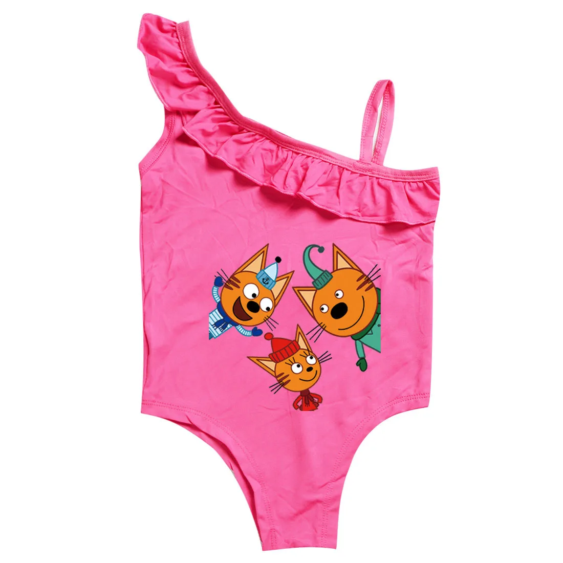 Kid E Cats Russian Три Кота My Family Three Happy Cats Clothes Kids Summer Swimwear Toddler Girls Sleeveless One Piece Swimsuits