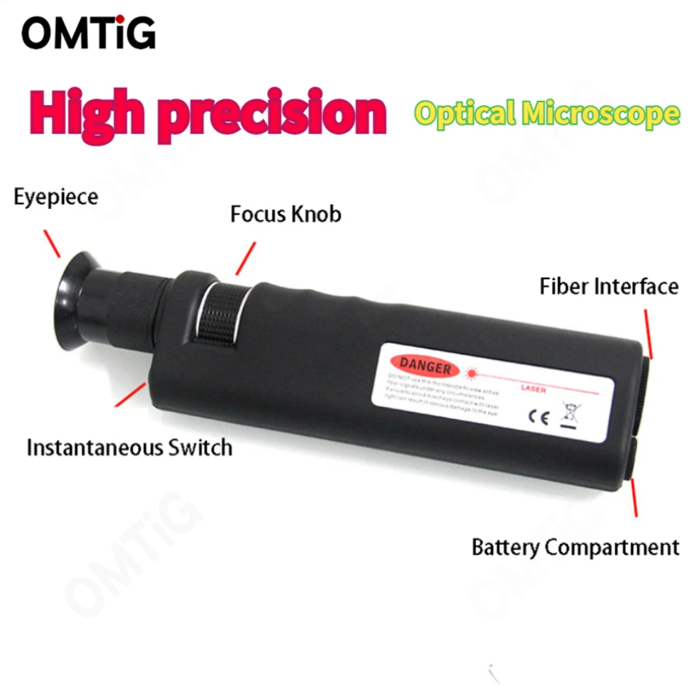 High Precision Precise 400X Handheld With 1.25 And 2.5 Mm Adapter Fiber Inspection Optical Microscope