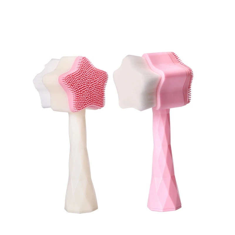 

Double-Sided Face Clean Brush Creative Star Cleaning Brush Blackhead Removal Tool Soft Hair Facial Clean Brushes