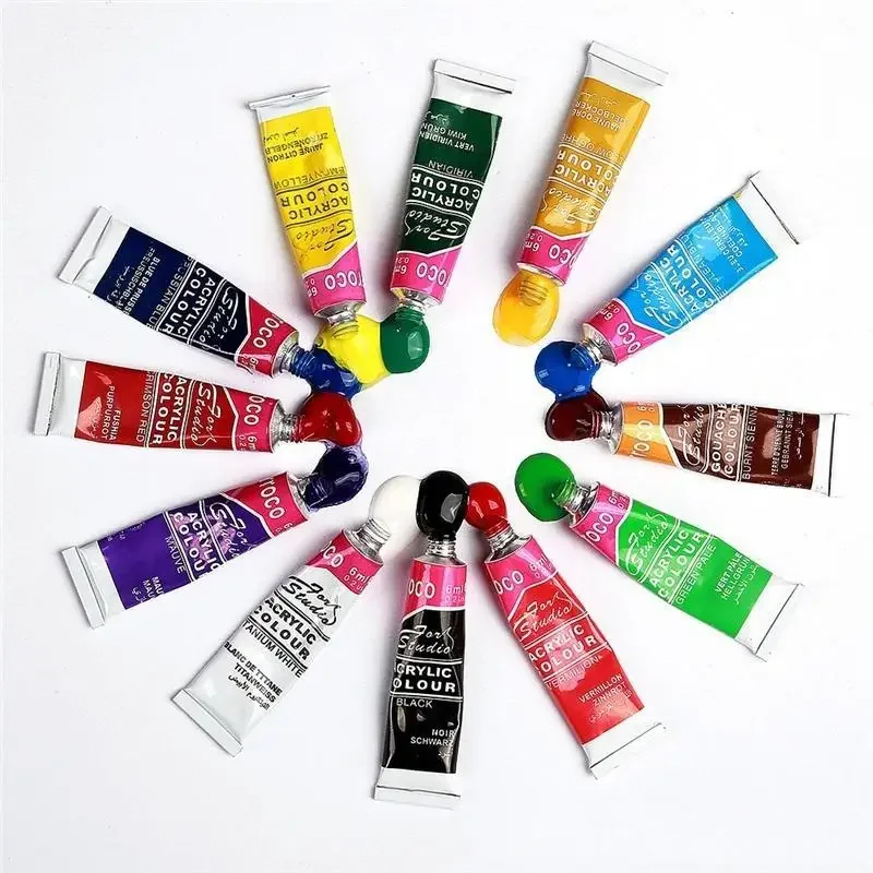 12Colors Acrylic Paint Color Set Acrylics Pigments Pigment For Artists Ceramic Stone Wall Craft Paints Diy Handmade Accessories