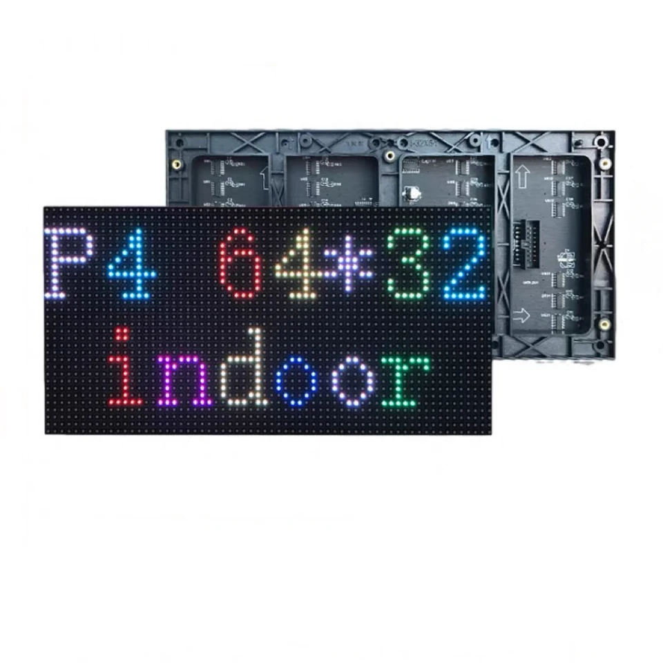 Peowuieu 2 Stuks P4 LED-schermpaneel - 256x128 Mm, 64x32 Pixels - Volledige Kleuren RGB Voor Binnen - 1/16 Scan