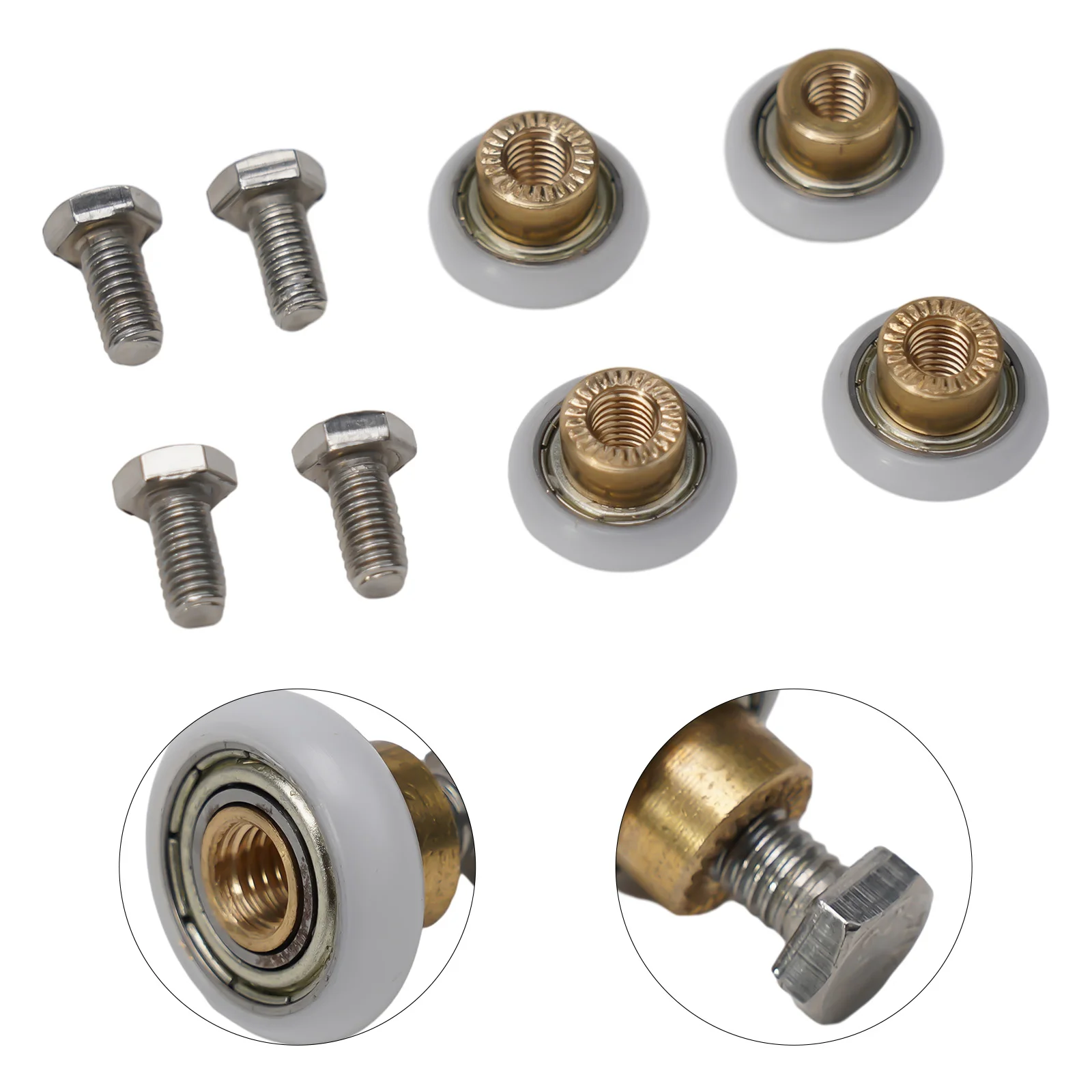

Durable High Quality Practical Glass Door Shower Door Rollers Wheels 20/23/25/27mm Bathroom With Screws Copper