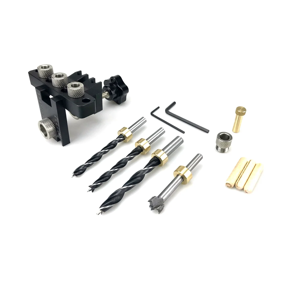 

Adjustable Doweling Jig Woodworking Pocket Hole Jig 8MM 10MM Bushes Drilling Guide Locator Puncher Tools Best Dowel Jig