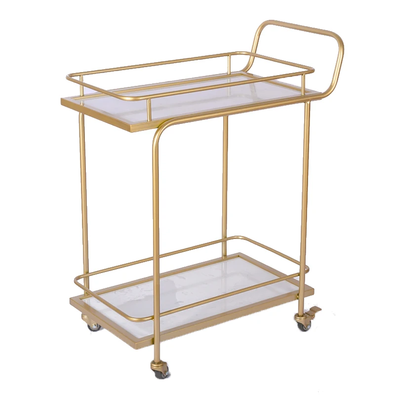 European Style Liquor Cart, Golden Handcart, Hotel Delivery Liquor Small Dining Household Mobile Cart
