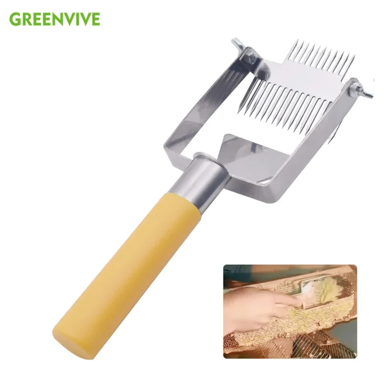 

Beekeeping Tools Plastic Handle Stainless Steel Bee Hive Uncapping Fork Scraper Shovel Honey Fork Double Header Adjustable