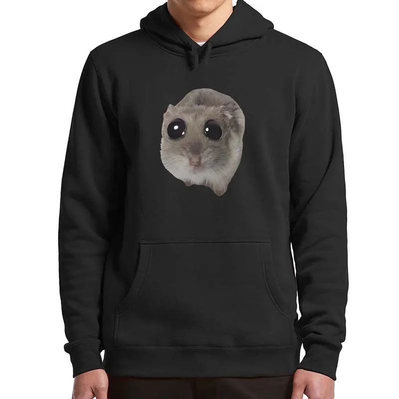 Sad Hamster Hoodies Funny Y2k Hamster Meme Trend Pullover For Men Women Casual Soft Unisex Hooded Sweatshirt