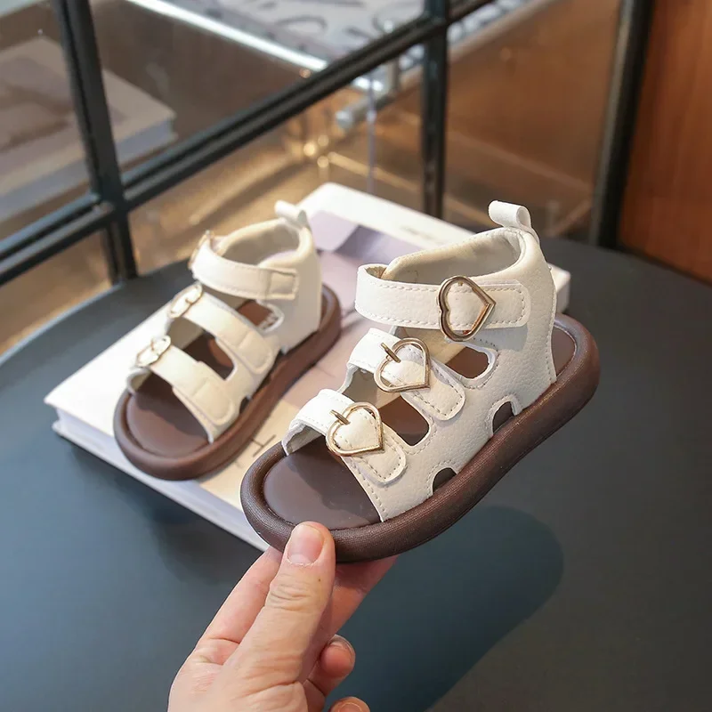 Girls Pu Leather Soft Sole Kids Sandals for Summer