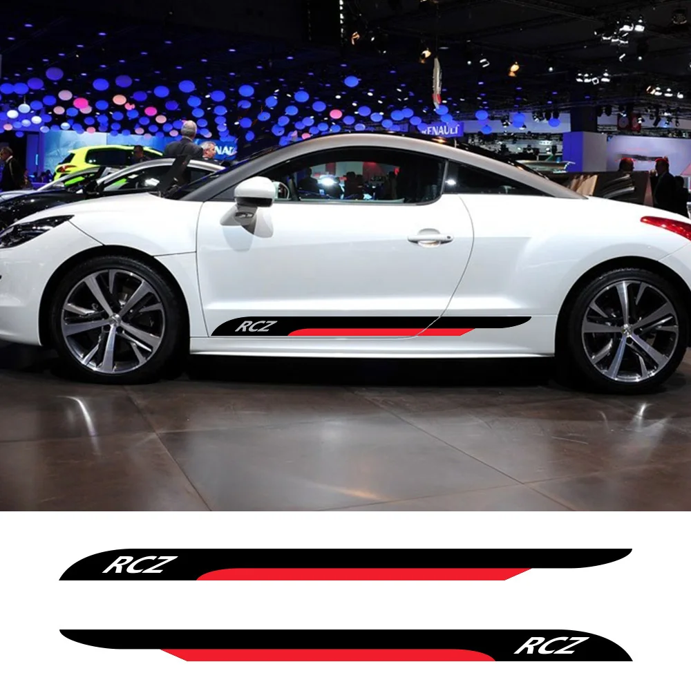 2 Stück Autotür Seiten aufkleber für Peugeot Rcz Tuning Zubehör Rennsport  Rock Streifen Styling Dekor Auto Vinyl Film Aufkleber - AliExpress