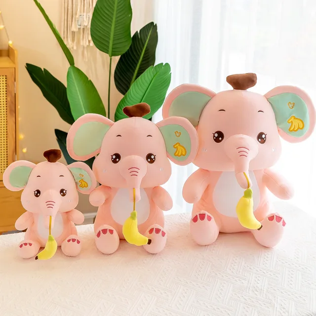 Banana Elephant Plush Stuffed Toys Cute Soft Cartoon Creative Dolls Children Soothe Ragdoll Pillow Home Decoration Gift Girl Kid 1