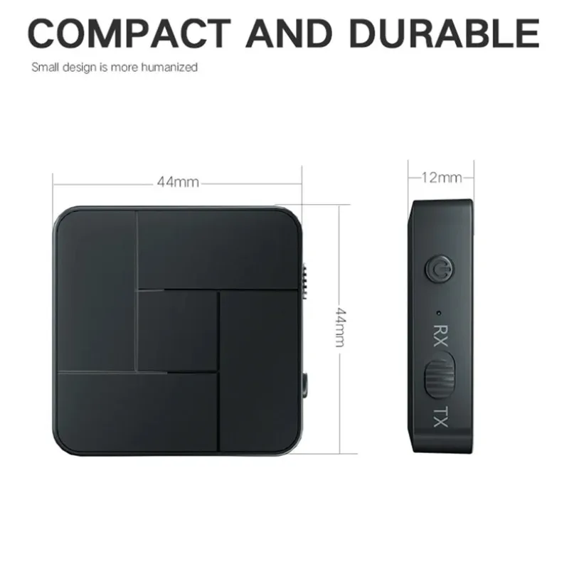 2 in 1 Bluetooth 5.0 Transmitter Receiver 3.5mm AUX aptX Low Latency Wireless Audio Adapter for TV Smartphones Laptops Headsets