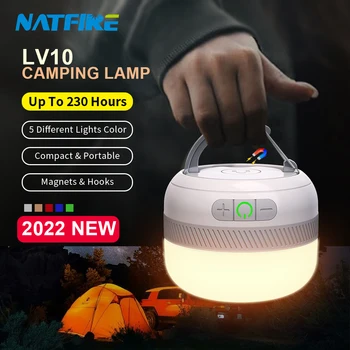 LV10 야외 LED 캠핑 손전등, 230 시간 충전식 캠핑 랜턴, 자석 조명 기구, 휴대용 비상 조명