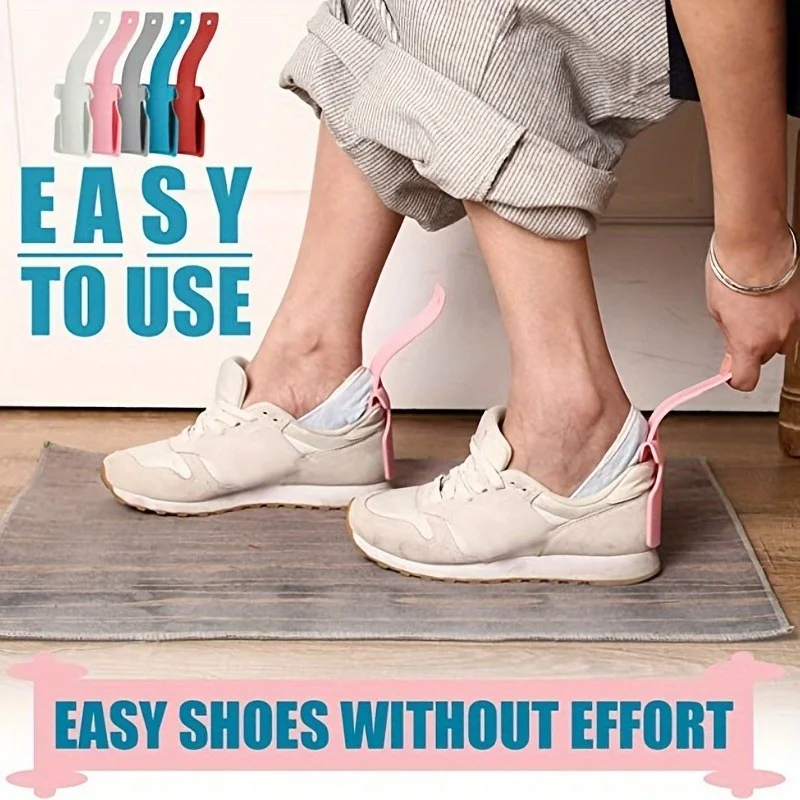 Shoe Aid 2pcs Lazy Shoes Helper Shoe Horn Lifting Helper Plastic Shoehorn Fits All Shoes