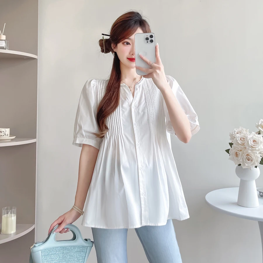 임산부 상의, 느슨한 코튼, 임신 블라우스, Y68033, 여름 신상