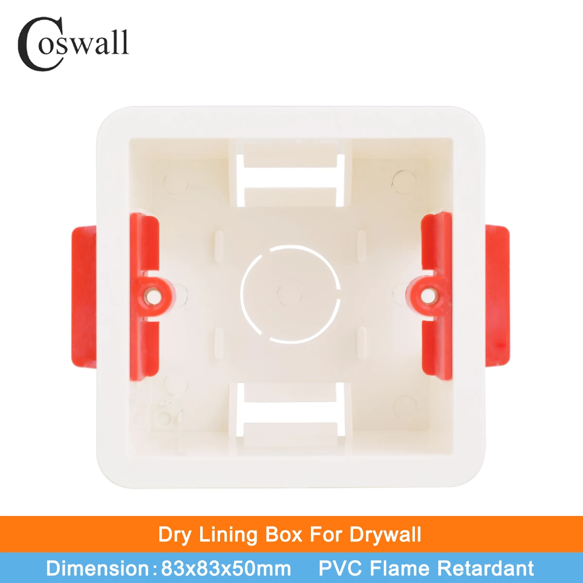 Switch box wall socket box dry lining box 1 Gang PVC Dry Lining Box For Gypsum Board / Drywall / Plasterboad 48.4mm Depth Wall Switch BOX Wall Socket Cassette