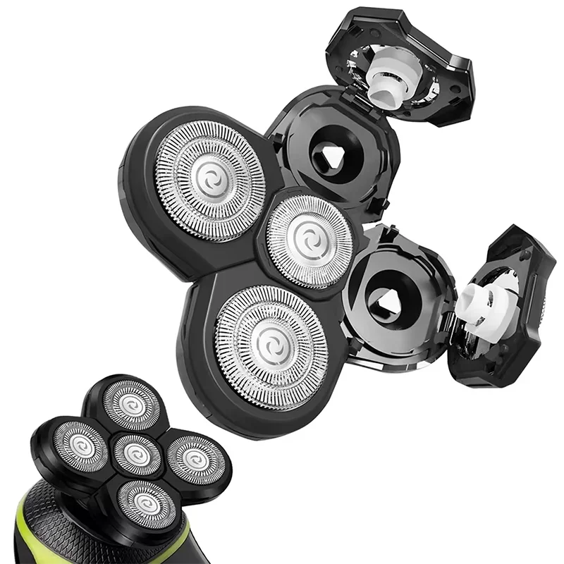 교체 면도기 헤드, 방수, 전기 면도기, 5D, 독립 5 커터, 플로팅 면도날 헤드