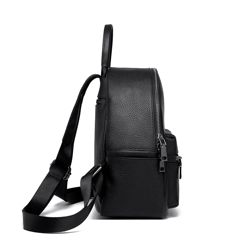 Cowhide Backpack 2024 New High Quality Soft Leather Leisure Travel Large Capacity For Teenage Girls Women's Backpack 4
