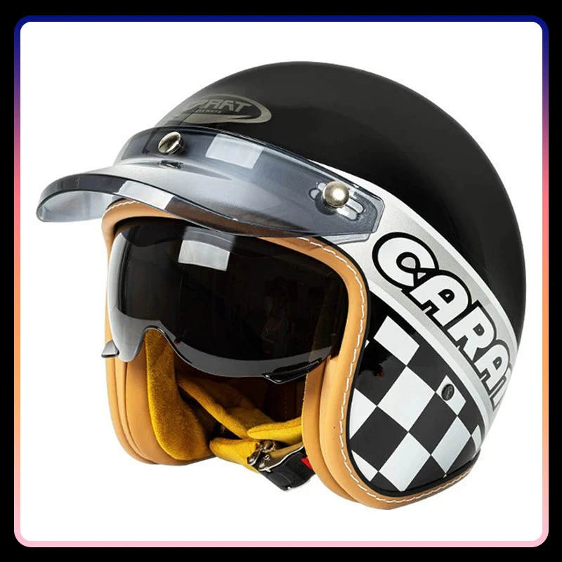 Set Casco Abierto Abatible Motociclista Uso Rudo Gafas | Meses Sin
