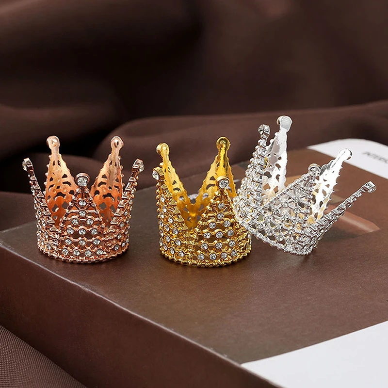Tiara Cuore Mini Con Strass Per Capelli, Coroncina Coda Di Cavallo Oro – Ideale Per Festa, Ballo E Matrimonio (M289G)