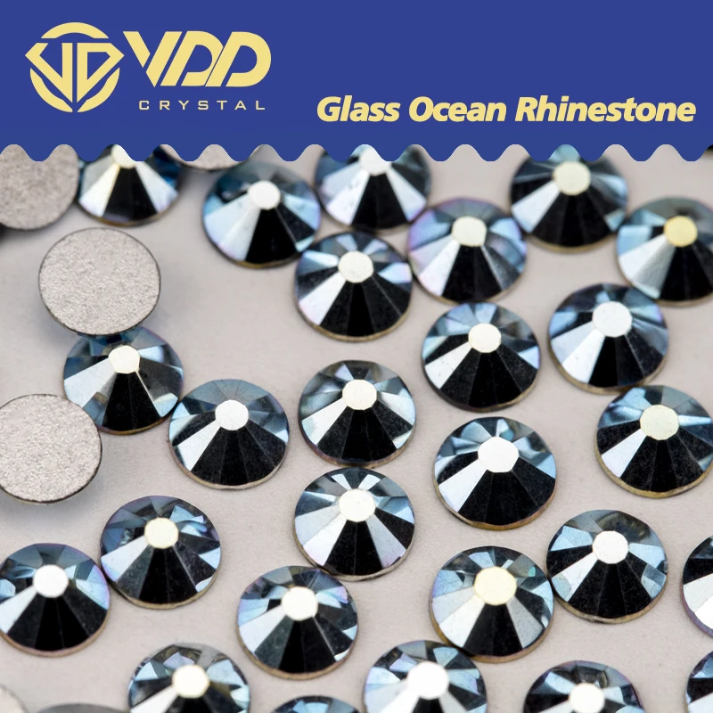 

VDD Ice Metal Blue SS4-SS30 Strass Glass Crystal Rhinestones Flatback Glitter 3D Stones For Nail Art Accessories DIY Decoration