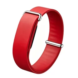 Enhanced Silicone Sport Watch Strap - Durable Rubber Replacement Band - GoogleFitbit Air (Red)