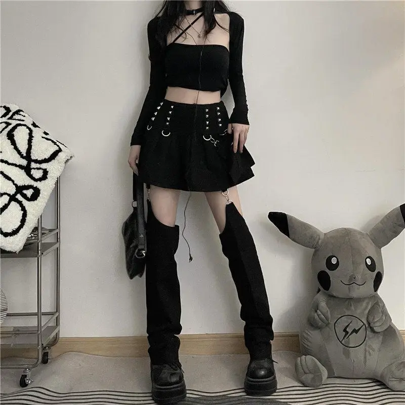 2023 genietet Kpop Falten Mini Rock Frauen Gothic Streetwear Y2K  