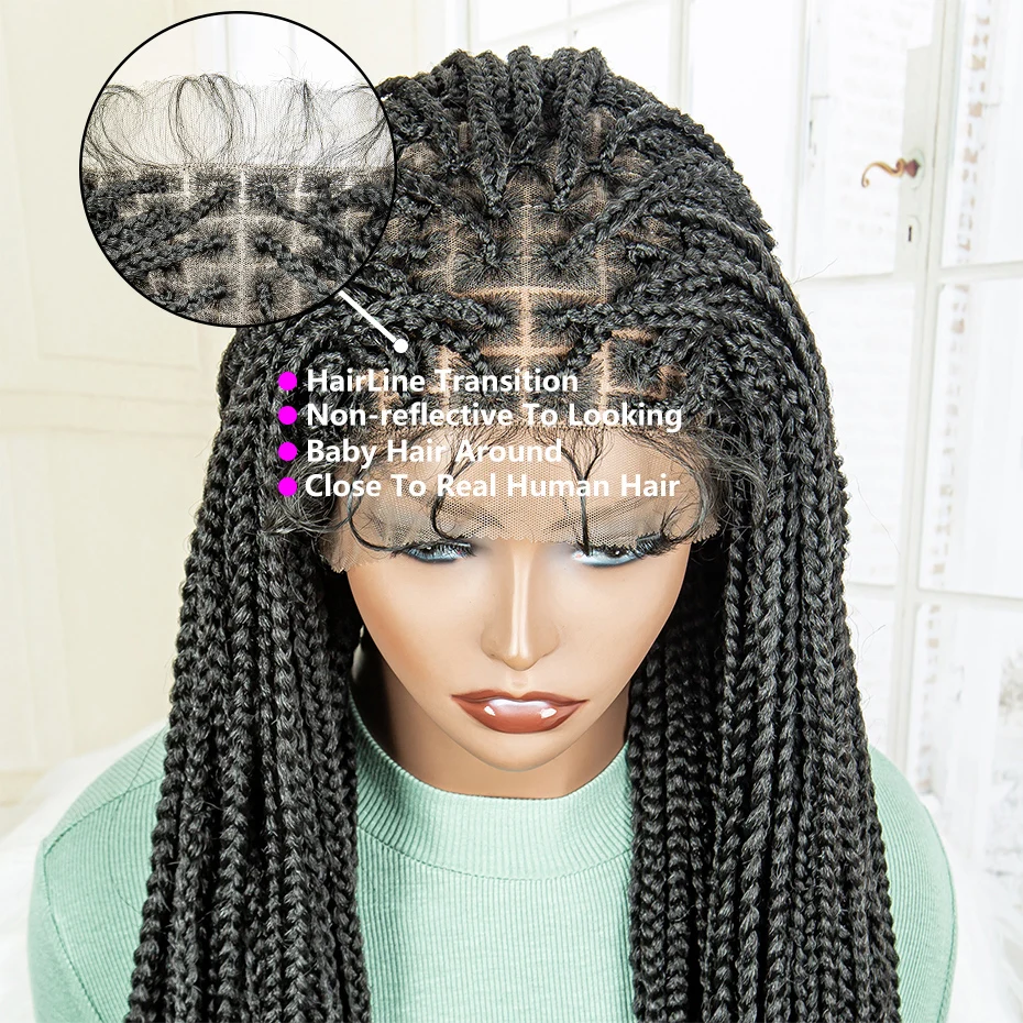 Synthetic Lace Front Wig Braided - Blue Braided Wigs - AliExpress