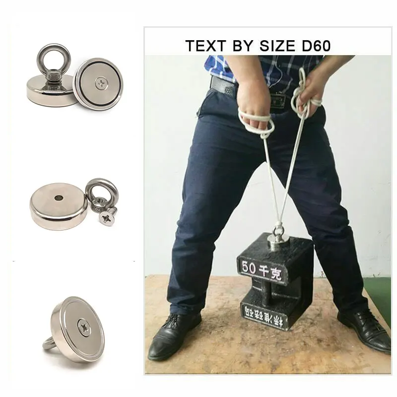 Powerful Strong Neodymium Fishing Magnets Super Power Salvage Search Magnetic Hook Sea Fishing Rare Earth Magnets Salvage Rings