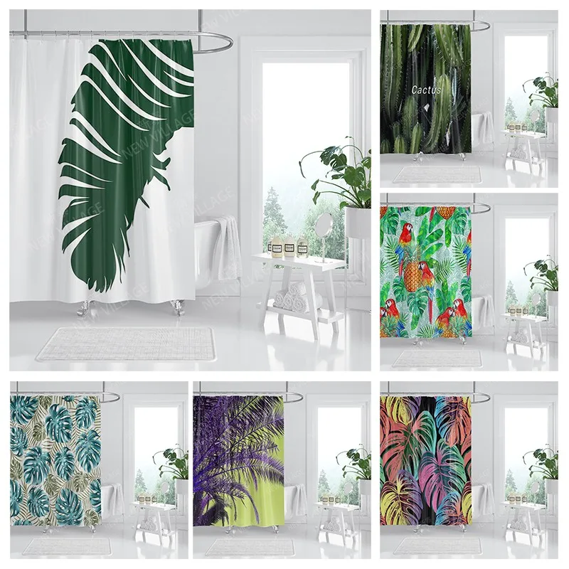 

Waterproof fabric shower curtains Bathroom curtain accessories Bath curtain for shower 180x200cm 240*200 plant boho decoration